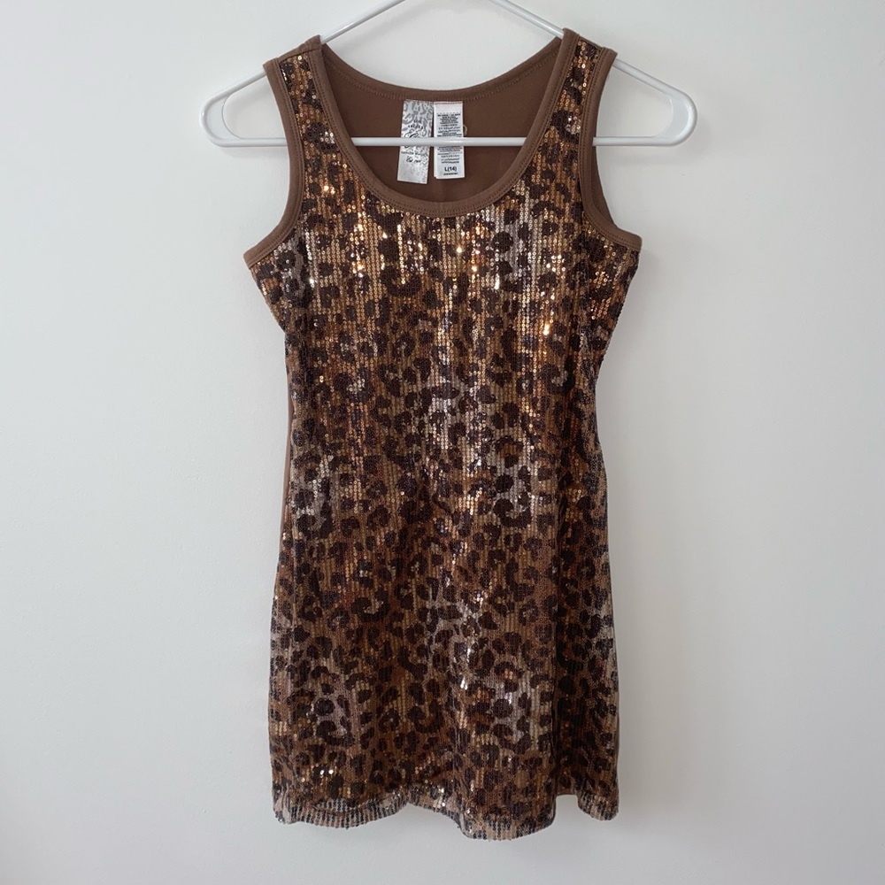 GUESS LEOPARD PRINT BROWN DRESS
